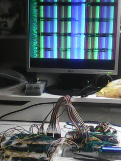 First graphics test with the VGA card reading the 6502 system's ram as VRAM data